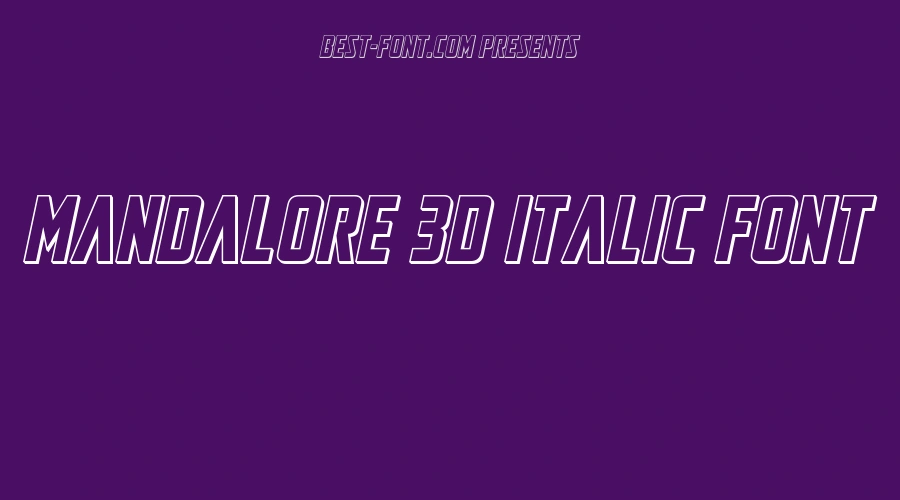 Mandalore 3D Italic Font