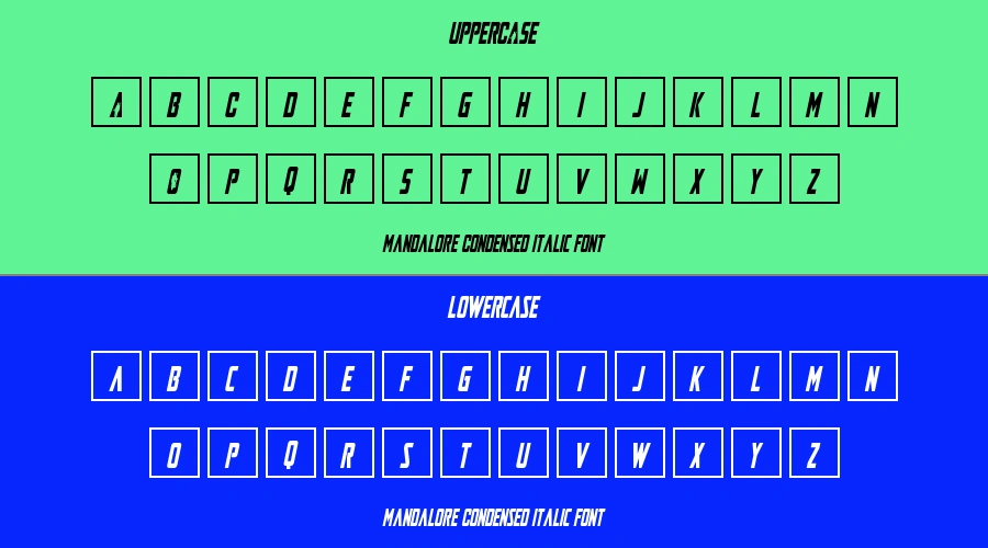 Mandalore Condensed Italic Font Preview