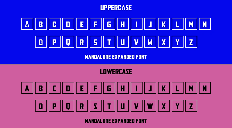 Mandalore Expanded Font Preview