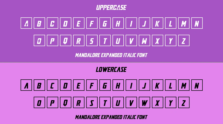 Mandalore Expanded Italic Font Preview