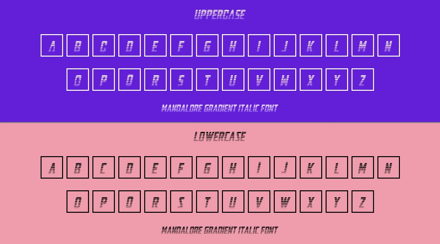 Mandalore Gradient Italic Font Preview