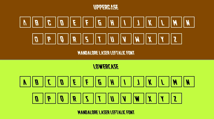 Mandalore Laser Leftalic Font Preview