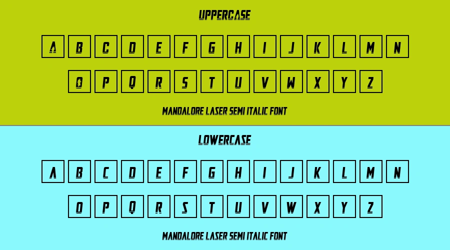 Mandalore Laser Semi Italic Font Preview