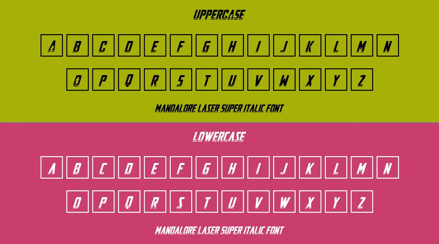 Mandalore Laser Super Italic Font Preview