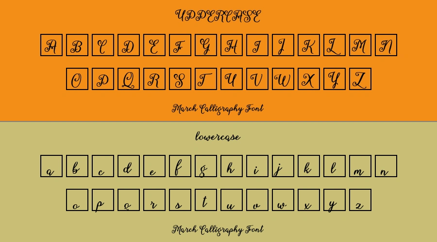 March Calligraphy Font Preview