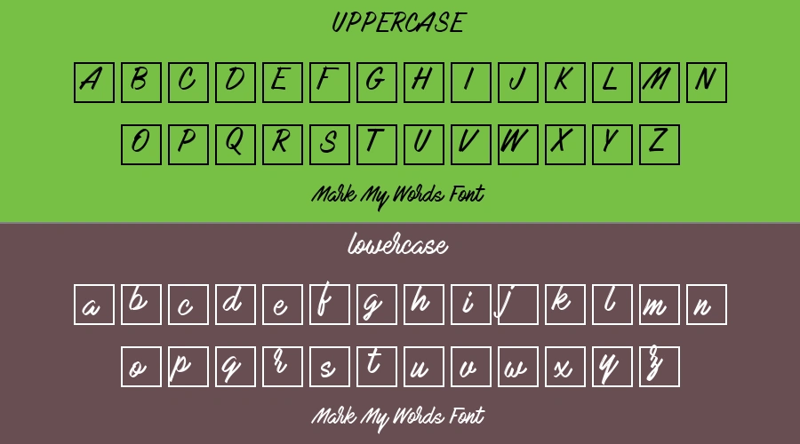 Mark My Words Font Preview