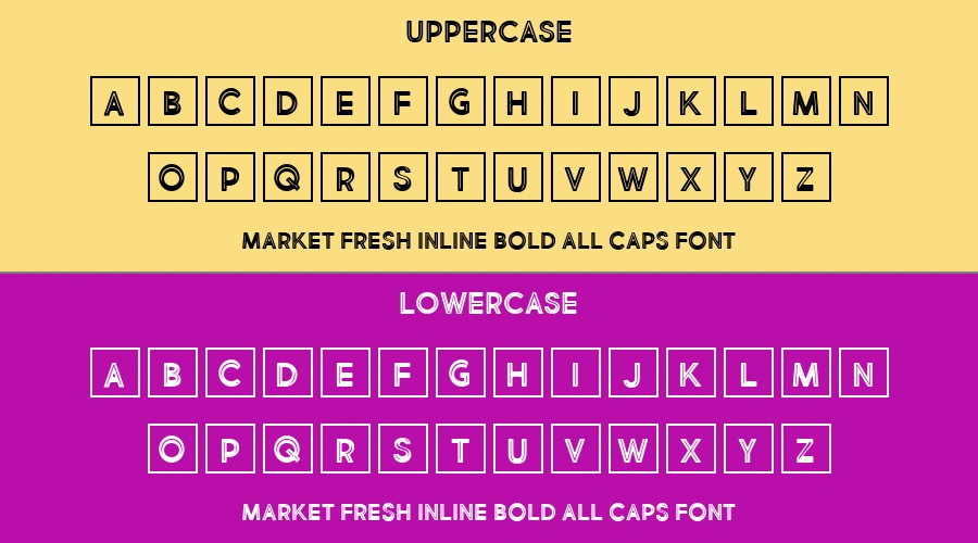 Market Fresh Inline Bold All Caps Font Preview