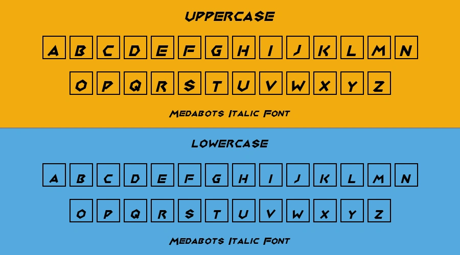 Medabots Italic Font Preview