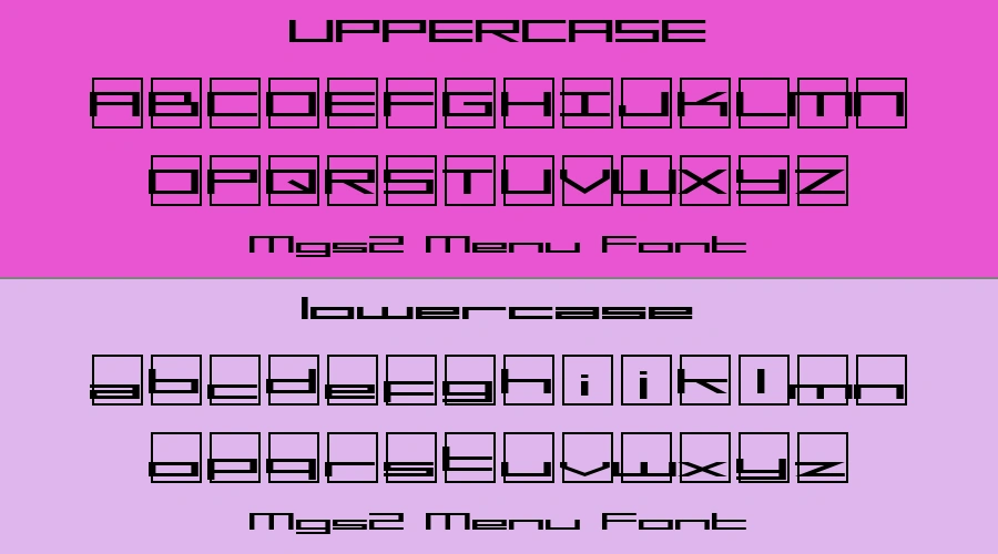 Mgs2 Menu Font Preview