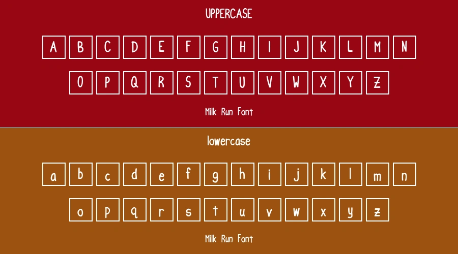 Milk Run Font Preview
