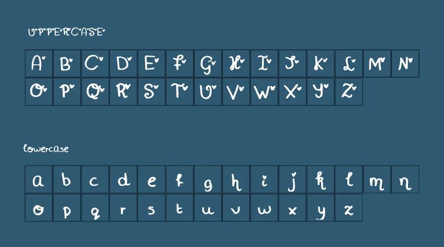 Mini Heart Font Preview