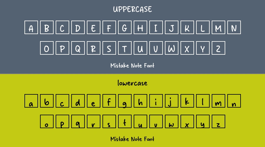 Mistake Note Font Preview
