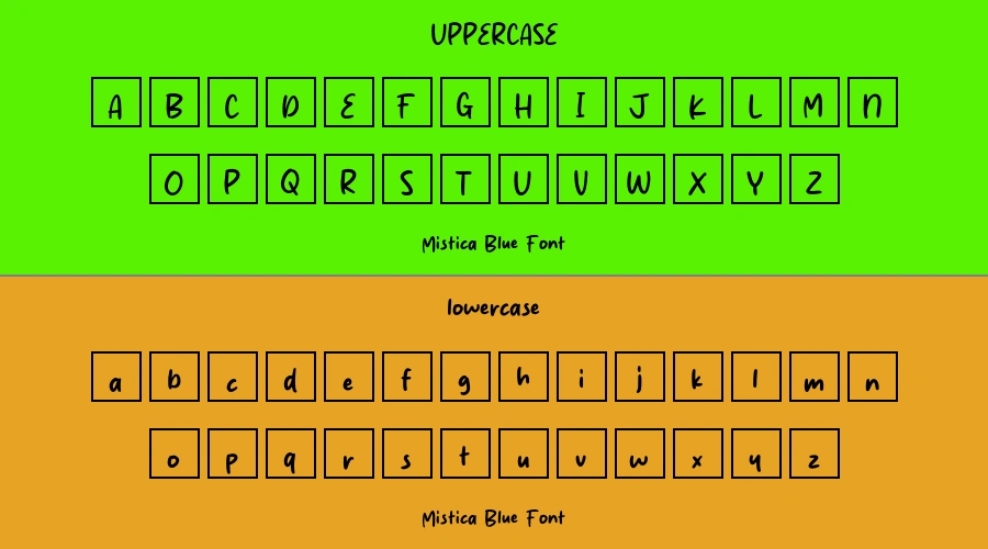 Mistica Blue Font Preview