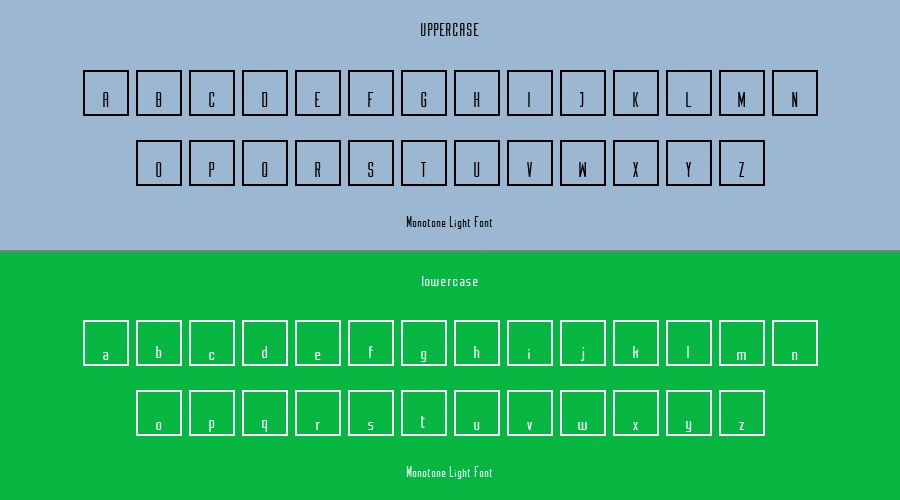 Monotone Light Font Preview