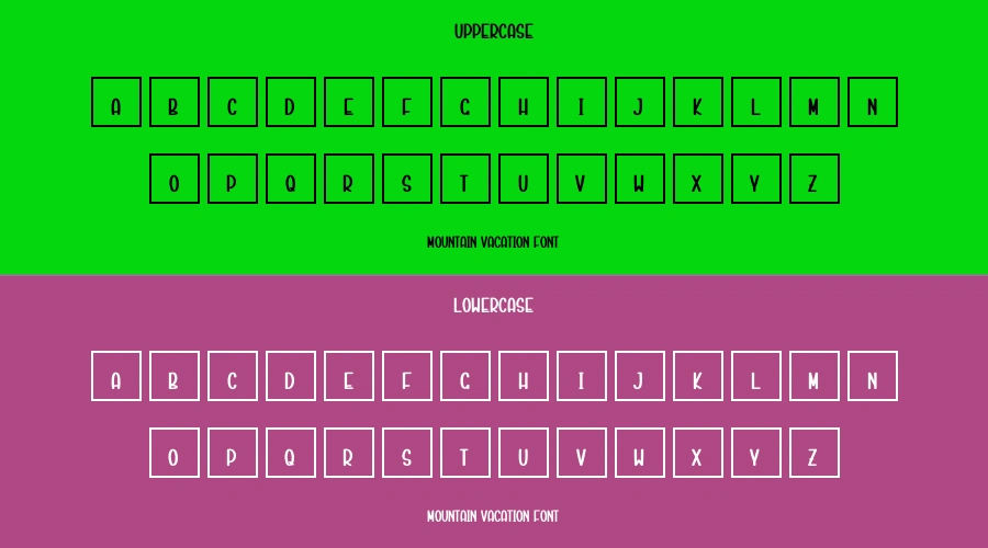 Mountain Vacation Font Preview