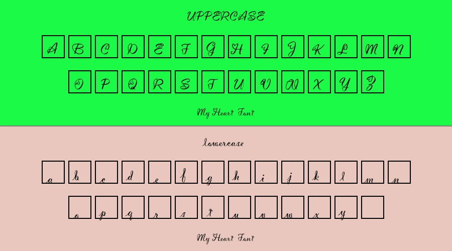 My Heart Font Preview