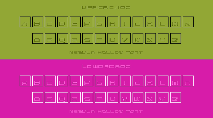 Nebula Hollow Font Preview