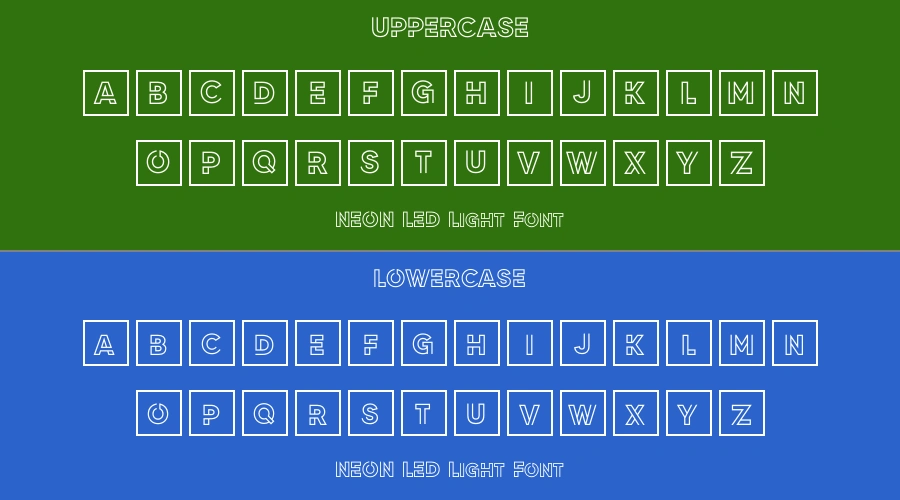 Neon Led Light Font Preview