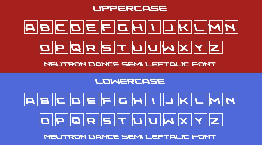 Neutron Dance Semi Leftalic Font Preview