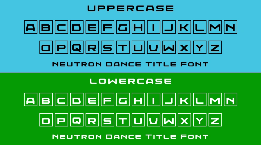 Neutron Dance Title Font Preview