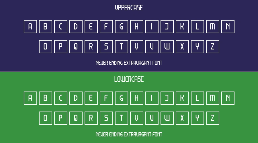 Never Ending Extravagant Font Preview