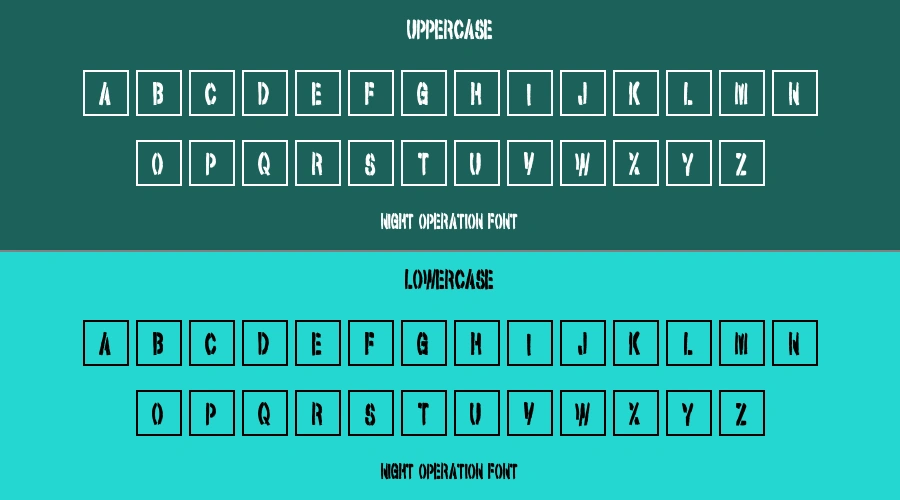 Night Operation Font Preview