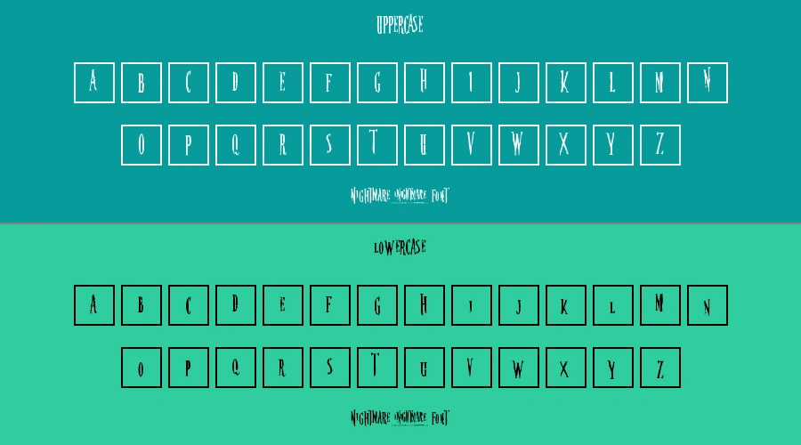 Nightmare 5 Font Preview