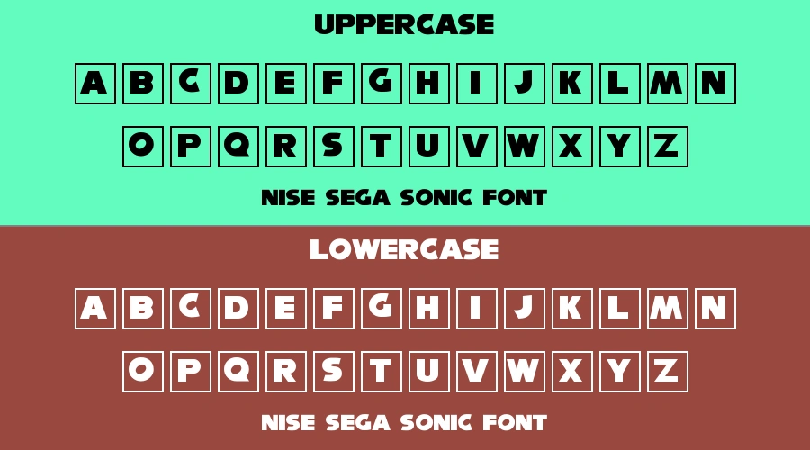 Nise Sega Sonic Font Preview