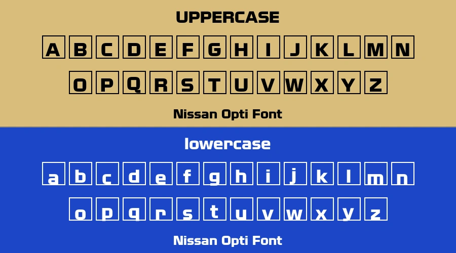 Nissan Opti Font Preview