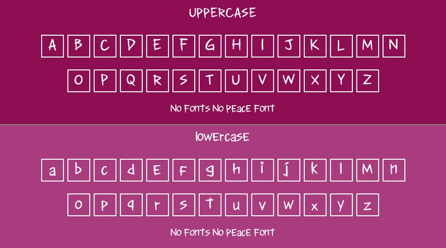 No Fonts No Peace Font Preview