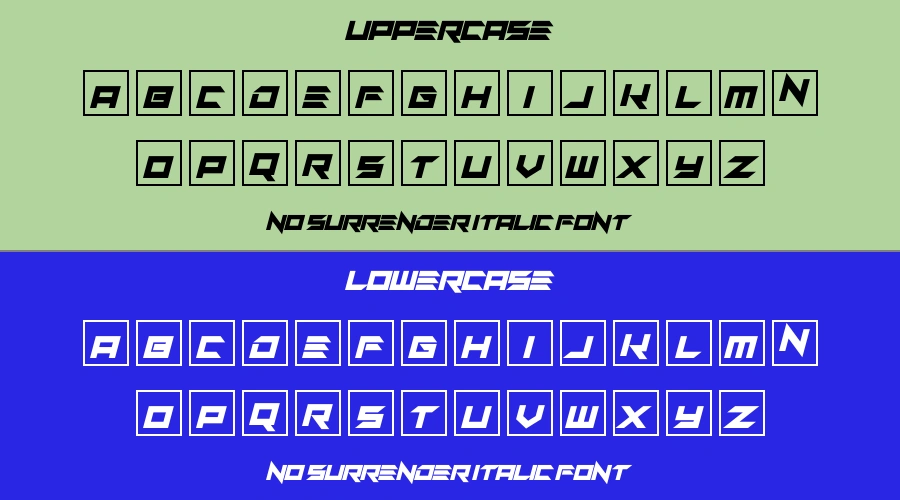 No Surrender Italic Font Preview