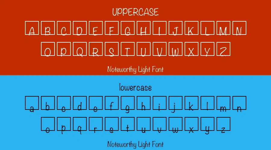 Noteworthy Light Font Preview