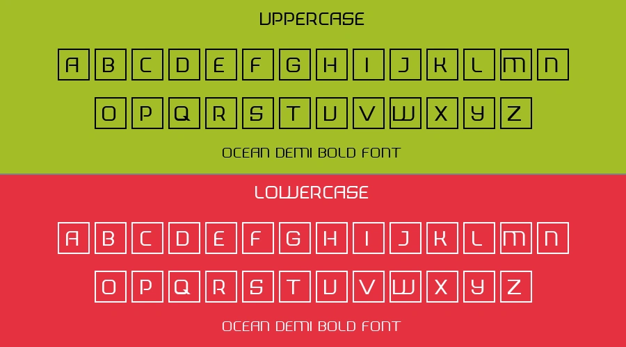 Ocean Demi Bold Font Preview