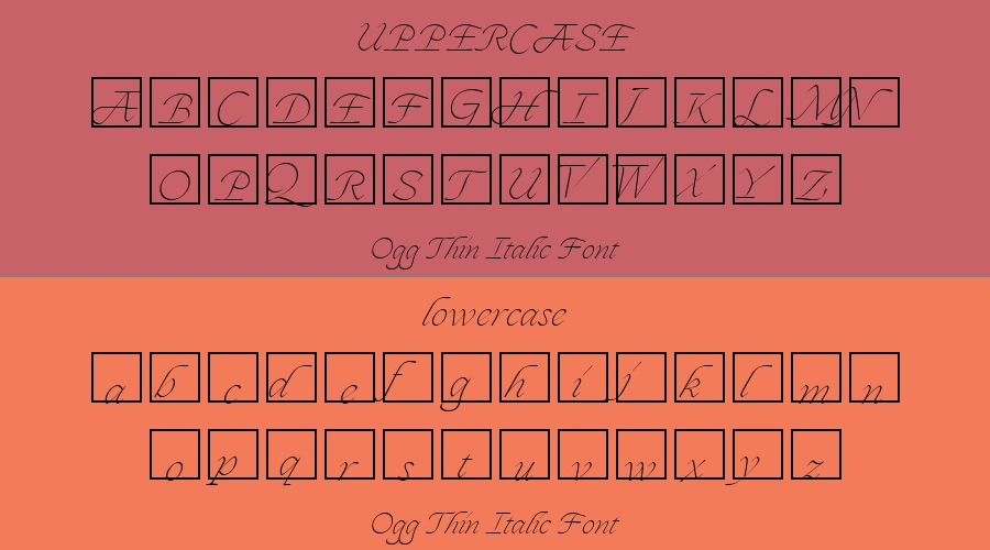 Ogg Thin Italic Font Preview