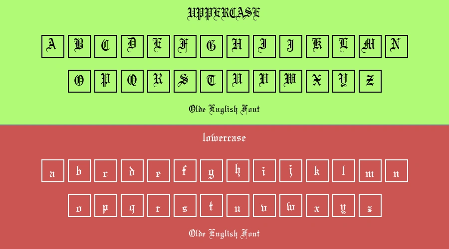 Olde English Font Preview