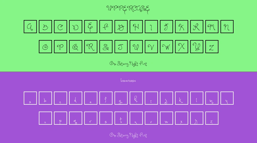 One Starry Night Font Preview