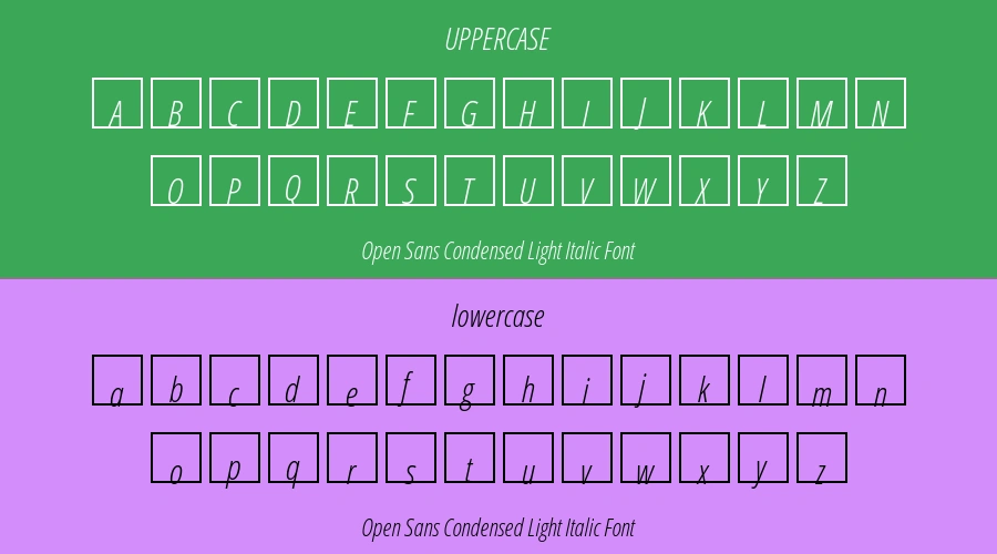 Open Sans Condensed Light Italic Font Preview