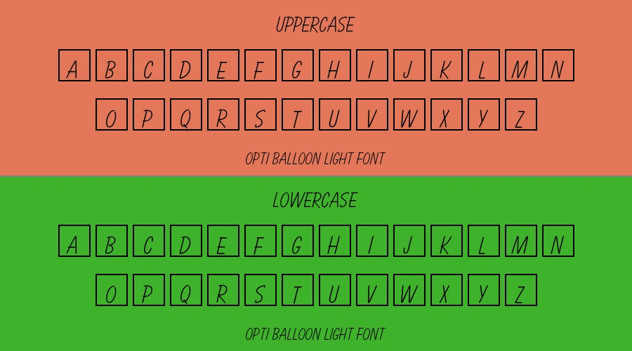 OPTI Balloon Light Font Preview