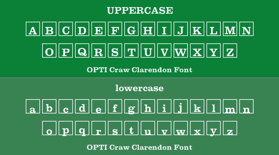OPTI Craw Clarendon Font Preview