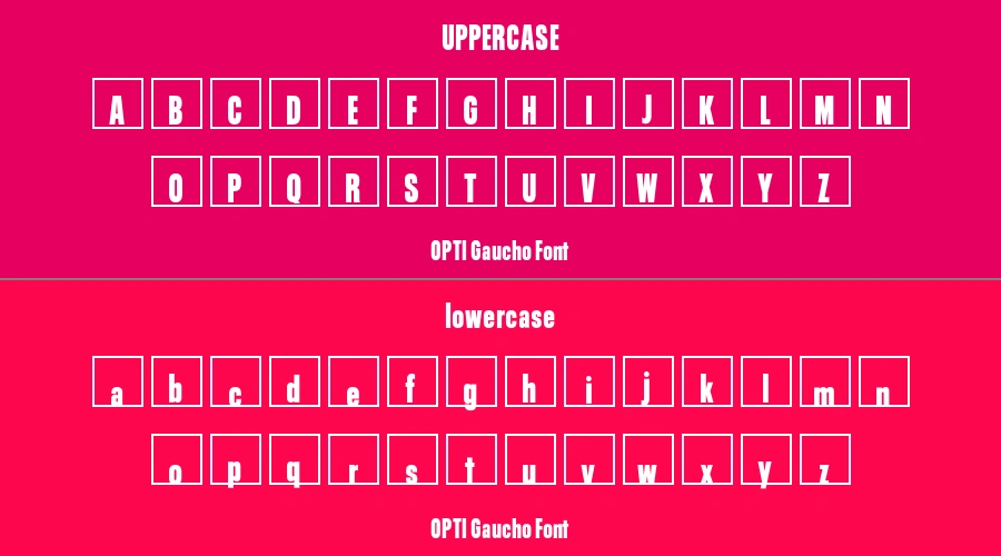 OPTI Gaucho Font Preview