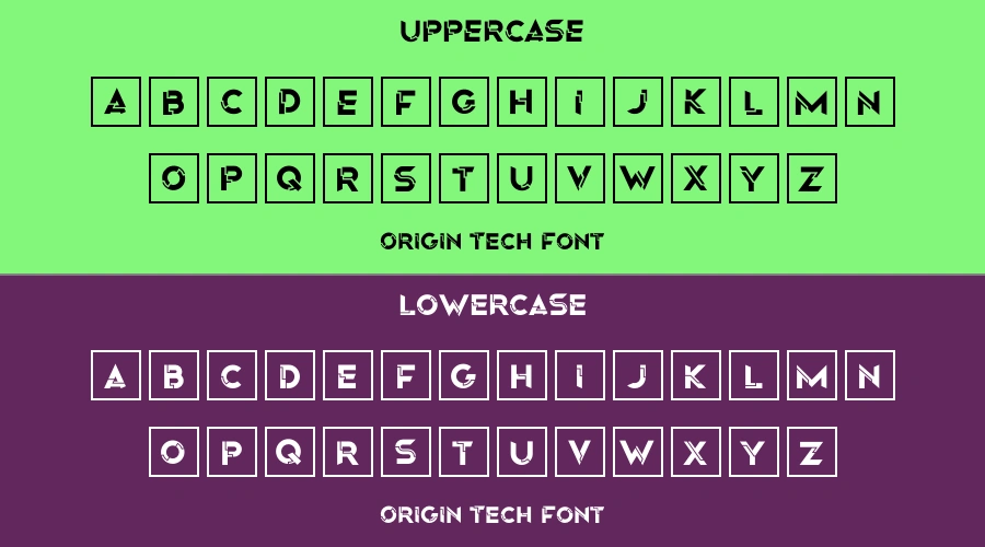 Origin Tech Font Preview