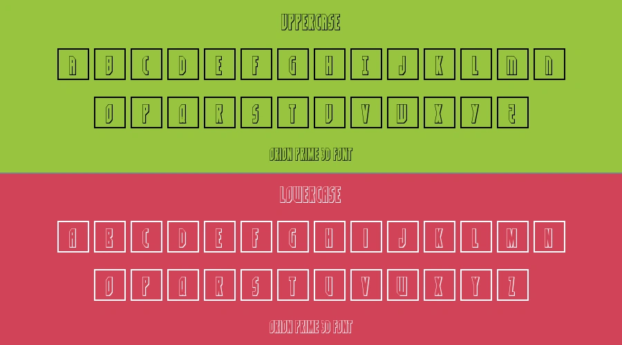 Orion Prime 3D Font Preview