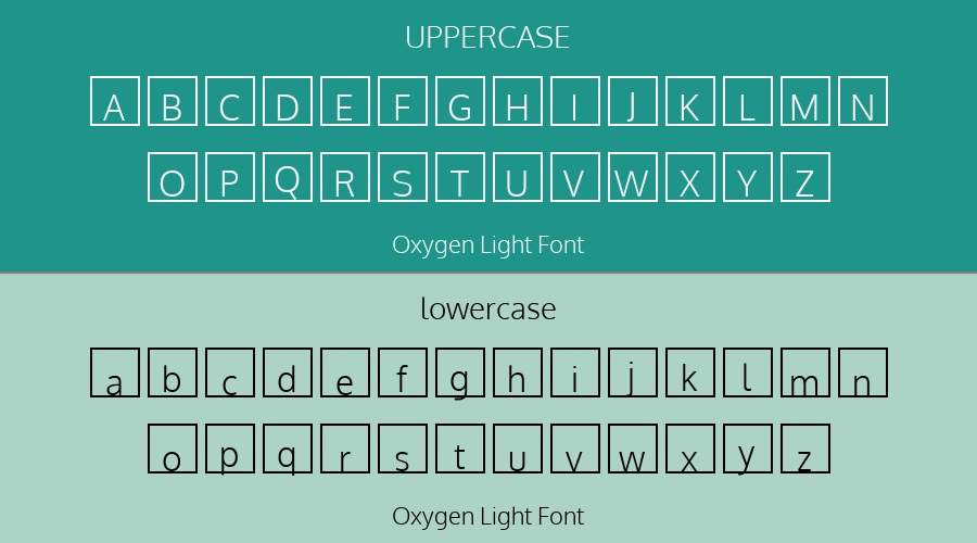 Oxygen Light Font Preview