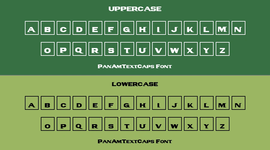 PanAmTextCaps Font Preview