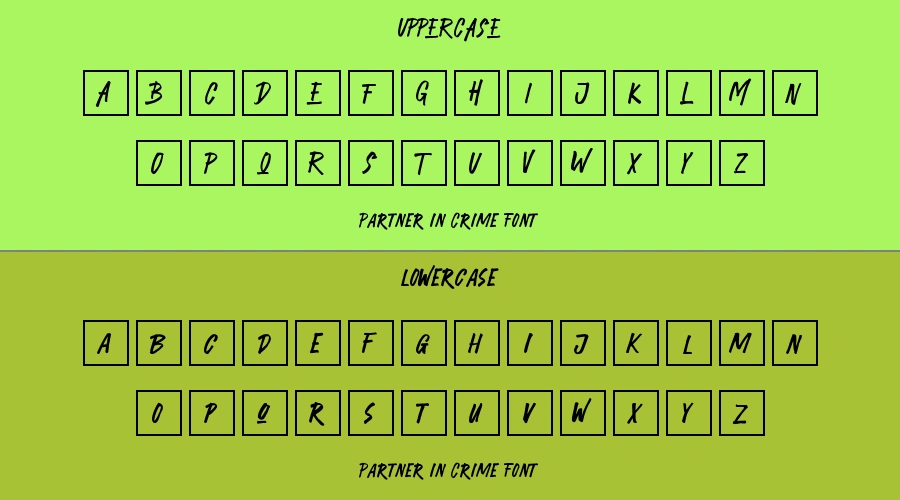 Partner in Crime Font Preview