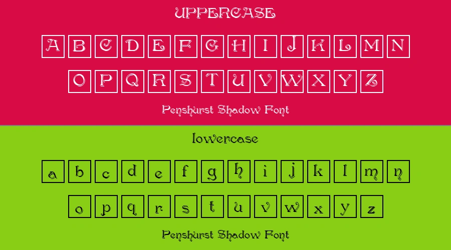 Penshurst Shadow Font Preview