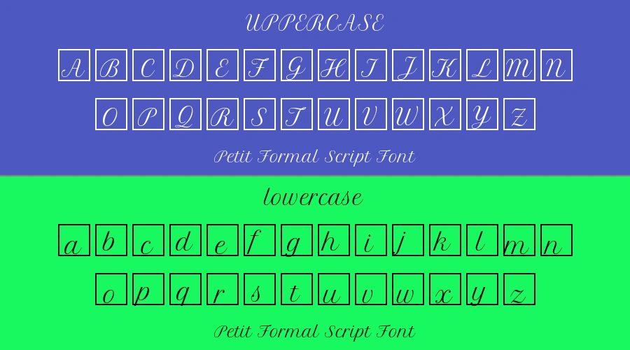 Petit Formal Script Font Preview