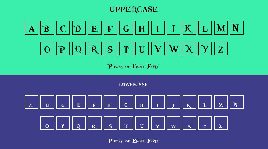 Pieces of Eight Font Preview