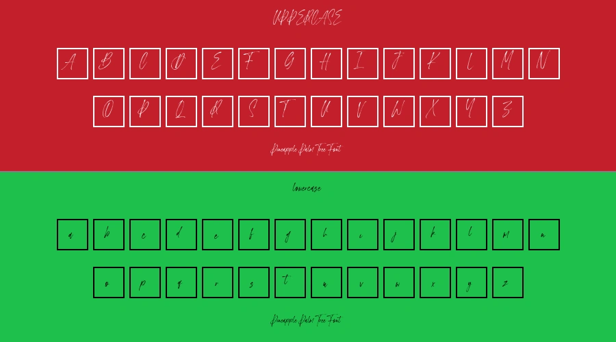 Pineapple Palm Tree Font Preview