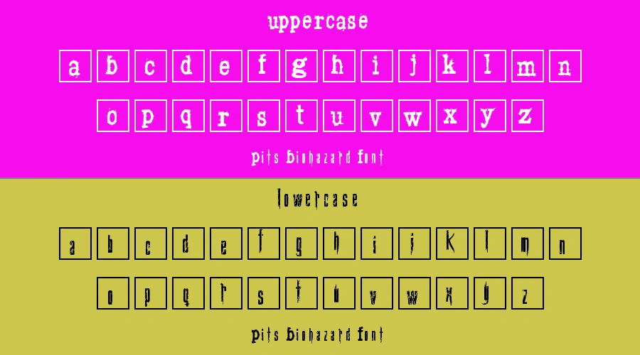 Pits Biohazard Font Preview